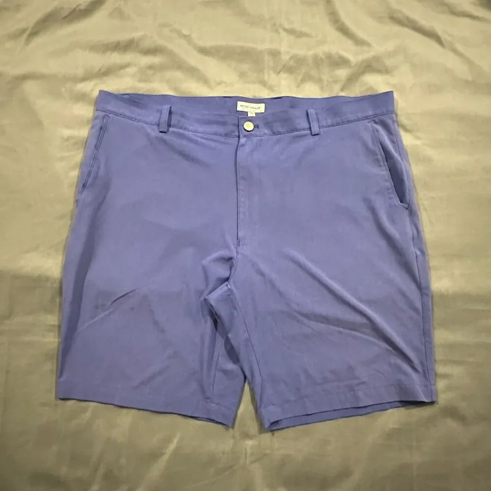 Peter Millar Chino Shorts Mens 40 Blue Wicking Casual Stretch Crown Golf Hiking
